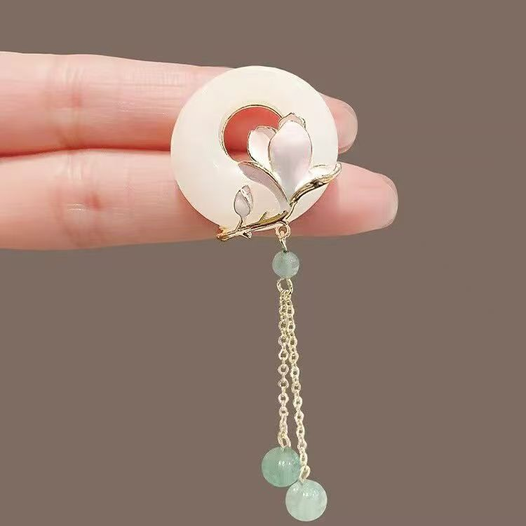 新中式古风旗袍胸针压襟气质平安扣别针