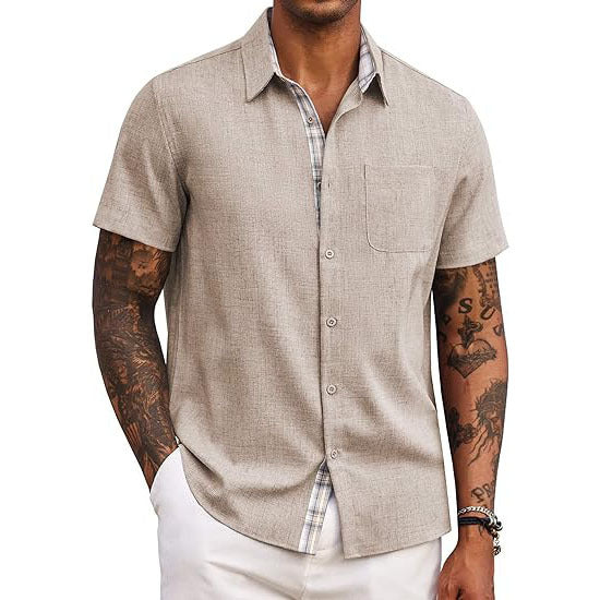 Men's Button Down Shirts Short Sleeve with Pocket
