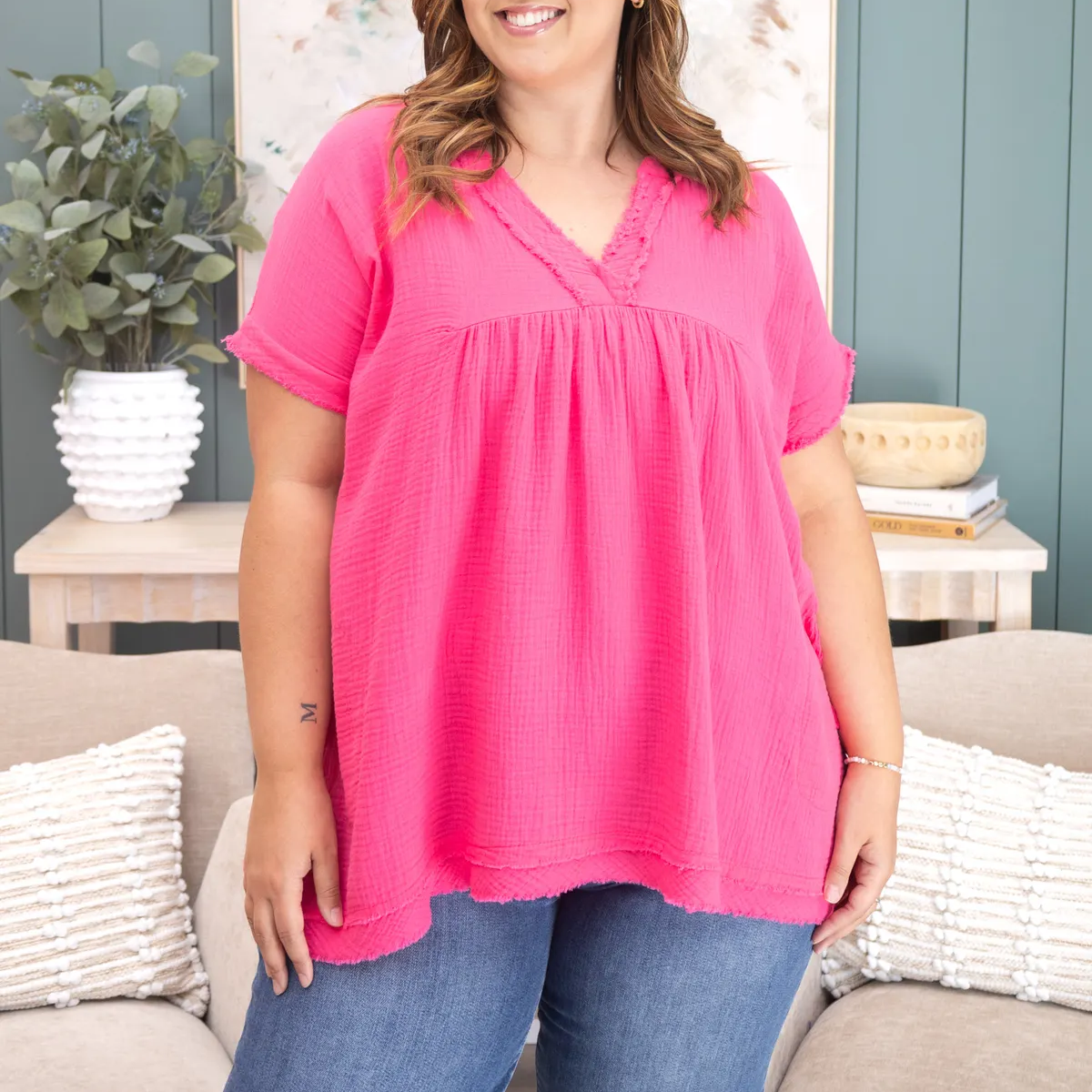 Effortless Gauze Babydoll Top