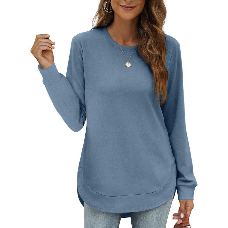 Cozy High-Low Crewneck Sweatshirt