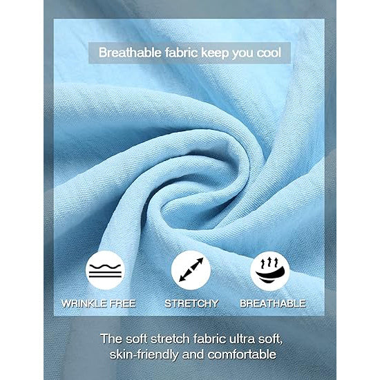 Men's Casual Henley Shirt Band Collar Short Sleeve Shirt Summer Beach Hippie T-Shirt