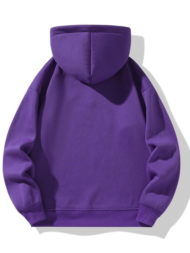 Unisex Plain Half Zip Up Thermal Lined Hoodie