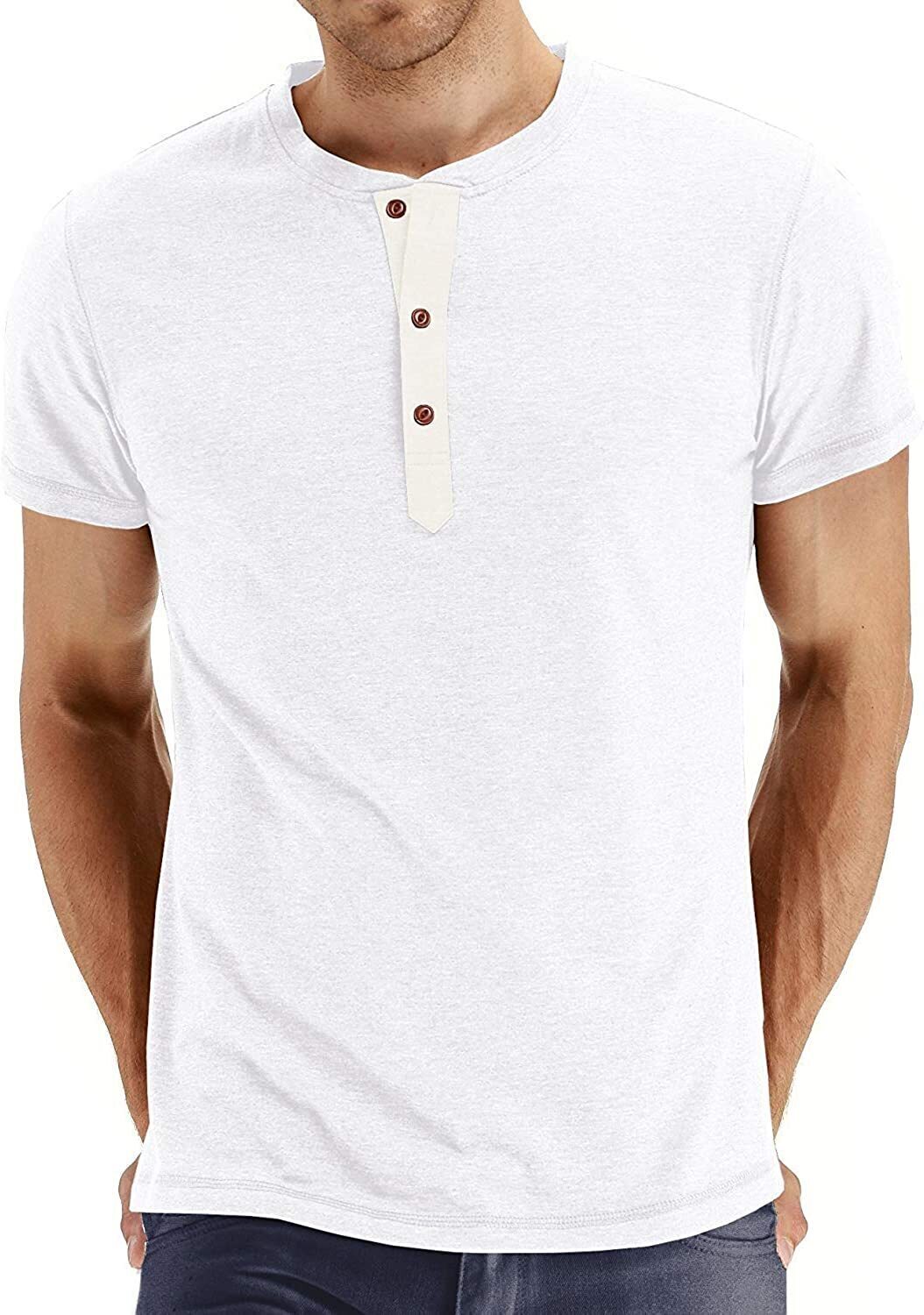 7-PACK Mens Fashion Casual Front Placket Basic Long/Short Sleeve T-Shirts🧡Buy two packs for free shipping🧡